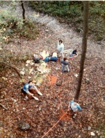 Steve, Roland, and a couple other UCMCers at Clifton Gorge, c1984.  Photo from Roger Blum