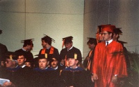 Steve's graduation (back left w/ red sash).  Photo from Roger Blum