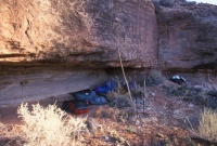 029:  Our unexpected camp for the night made for cozy quarters.