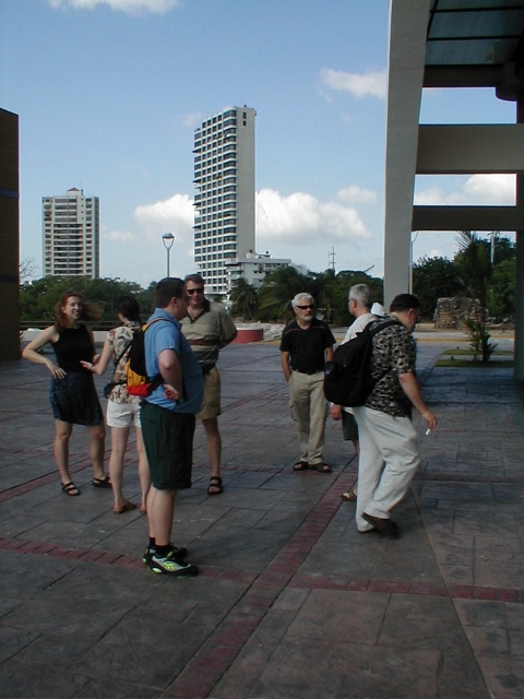 Katrina, Jeanie, Bob, Bill, Rich, Chuck, and Roland at the Old Panama museum. 2/26/03