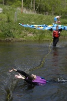 Slightly upstream